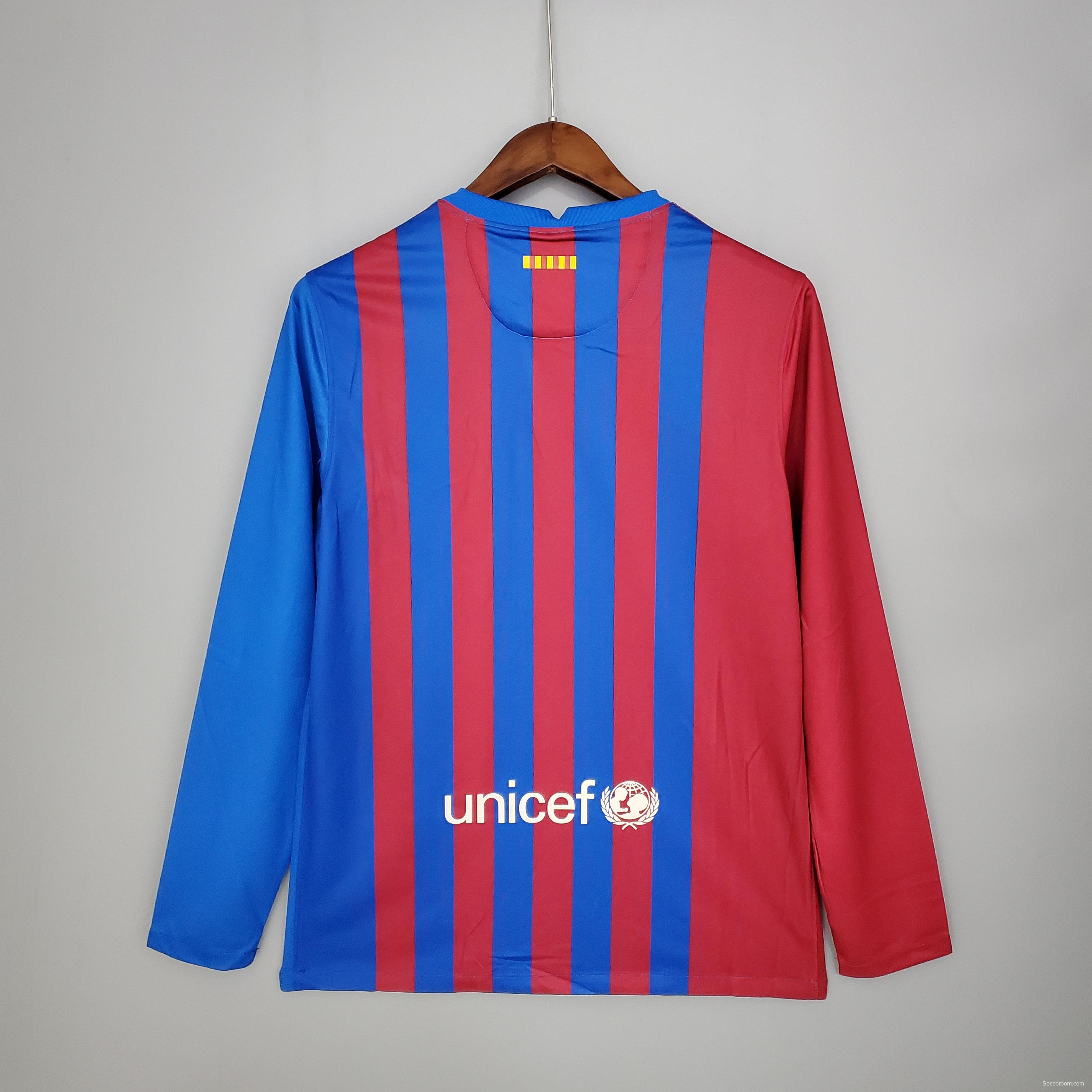 21/22 Long sleeve Barcelona home Soccer Jersey