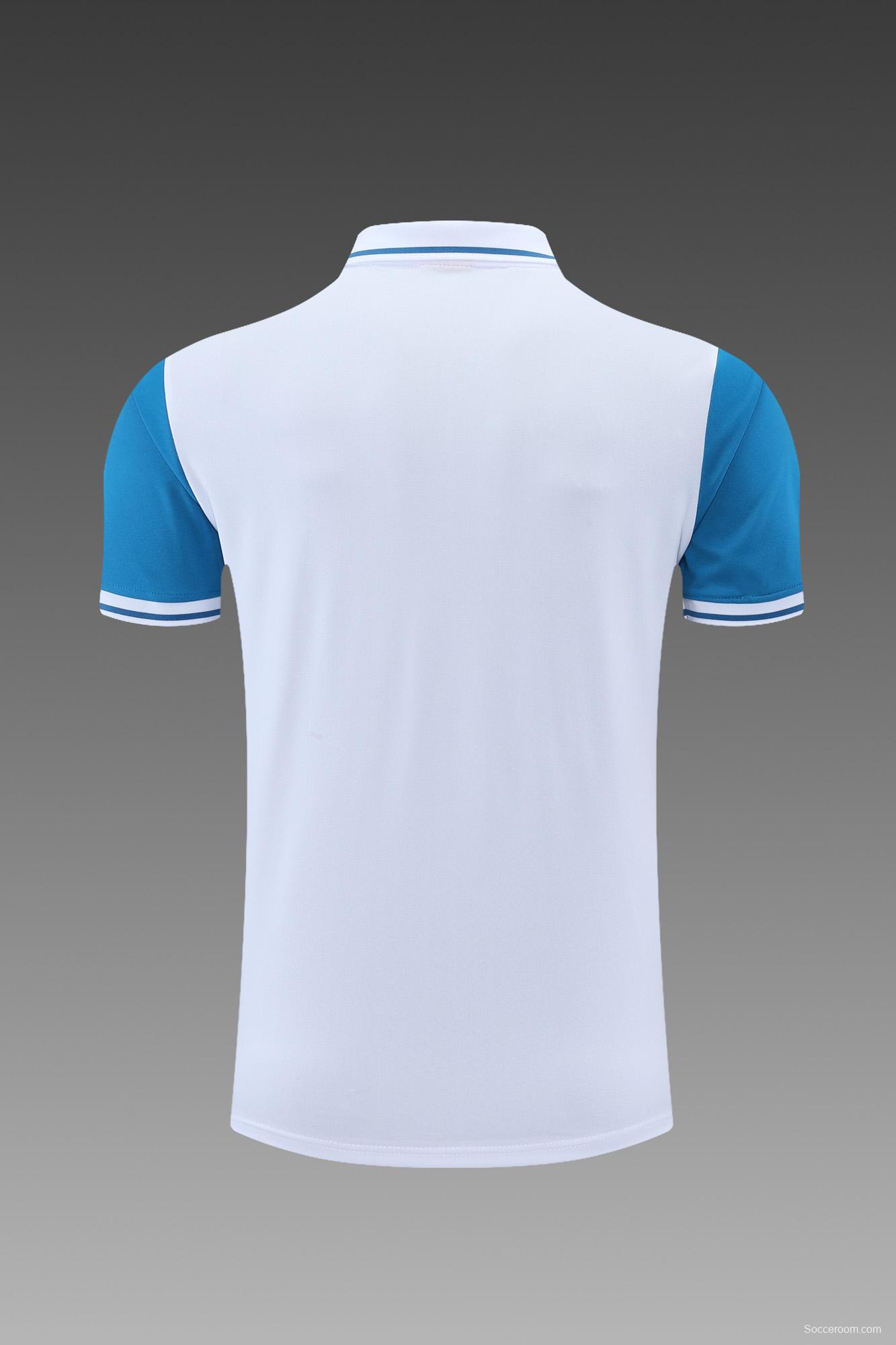 Manchester City POLO kit White and Blue Stripes(not supported to be sold separately)