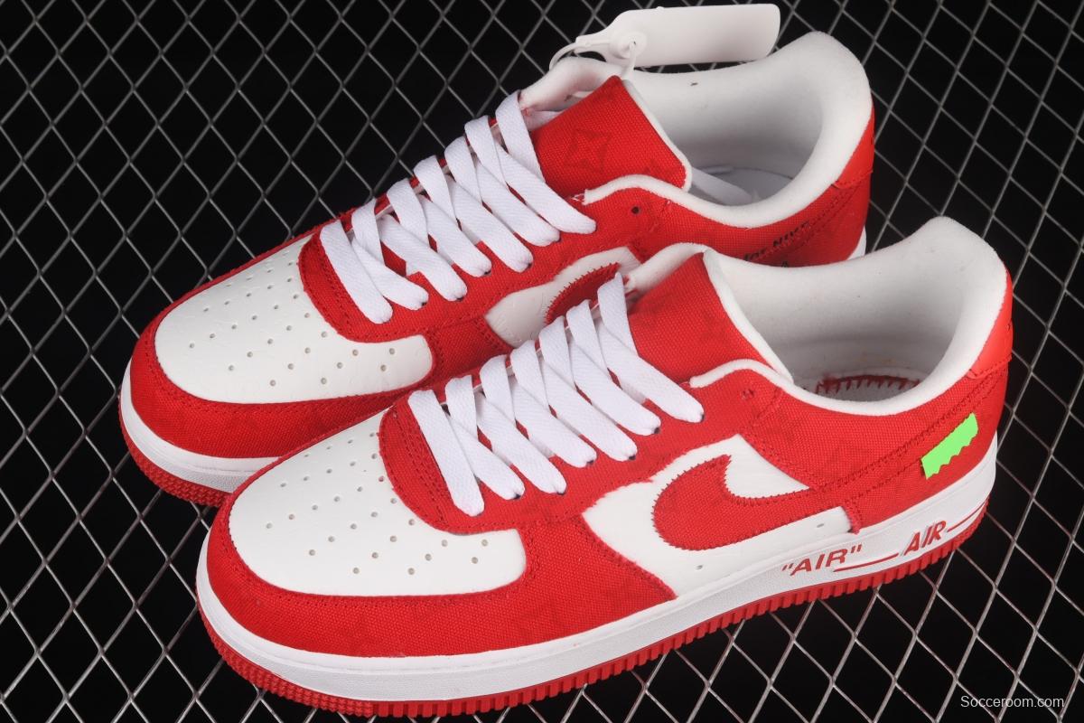 NIKE Air Force 1x07 Low LV printed canvas spliced low-top casual board shoes LA2314-102,