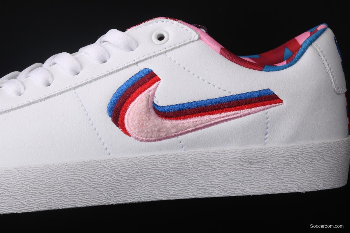 NIKE SB Blazer Low x Parra joint model 3D naked eye tricolor color hook leisure board shoes CN4507-100