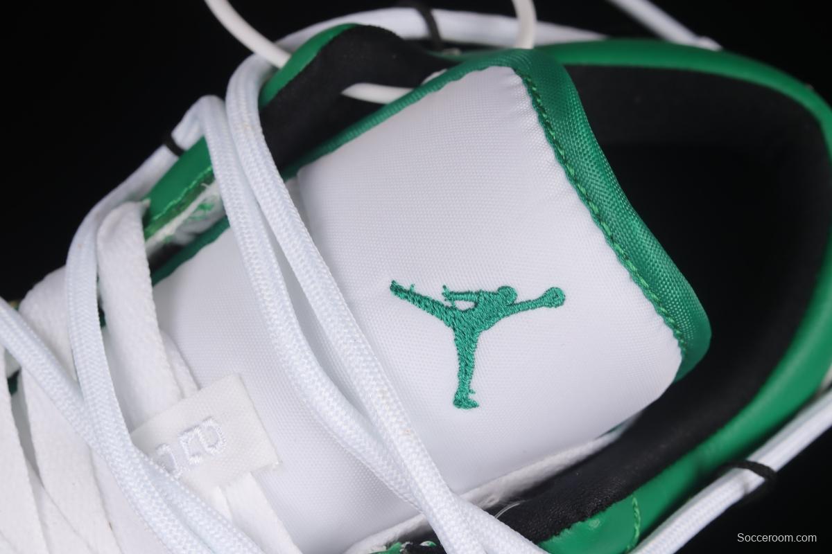 Air Jordan 1 Low Custom Edition White and Green Color Matching Deconstruction Sports Culture Basketball Shoes 553560-129