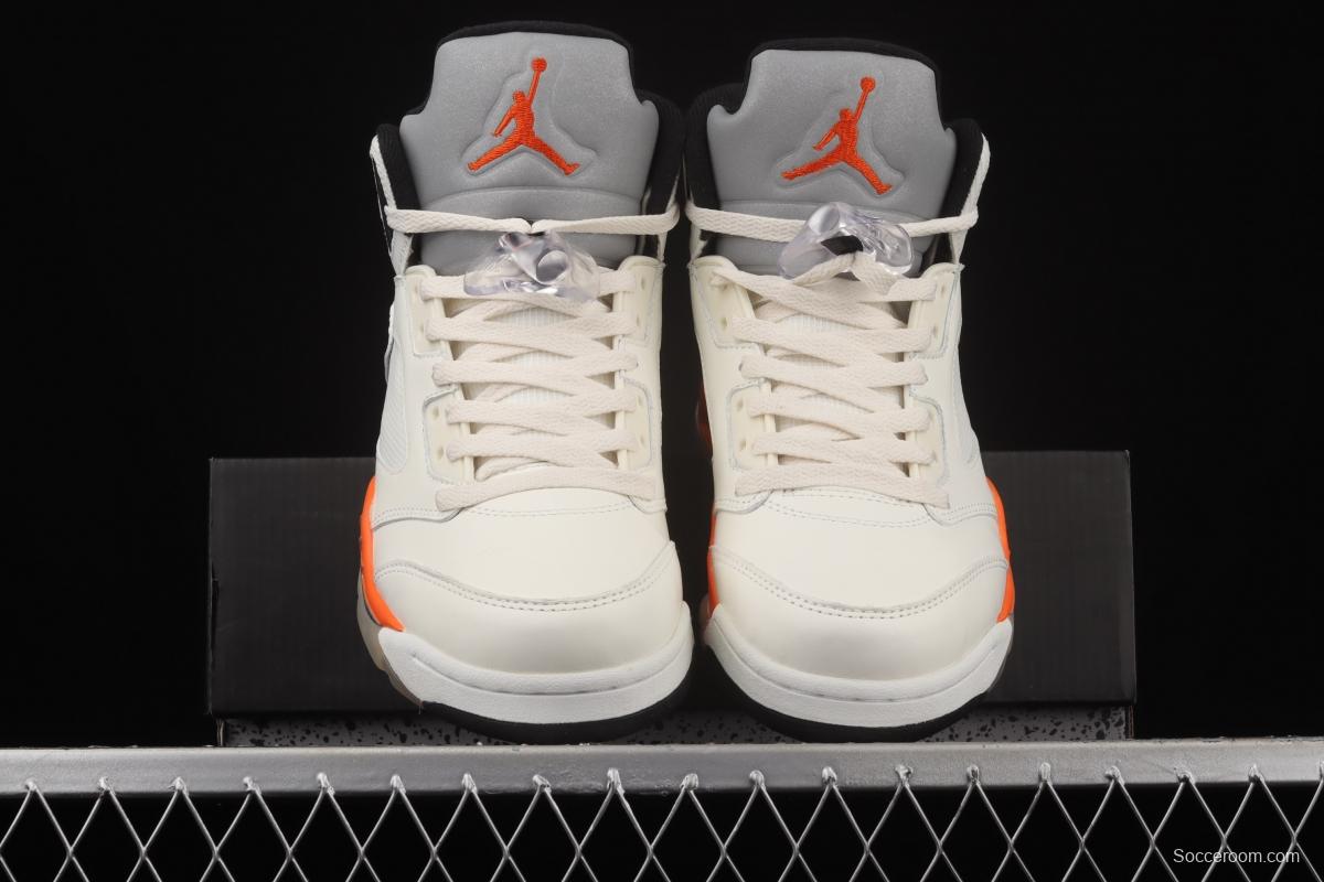 Air Jordan 5 Total Orange white buckle shredded DC1060-100