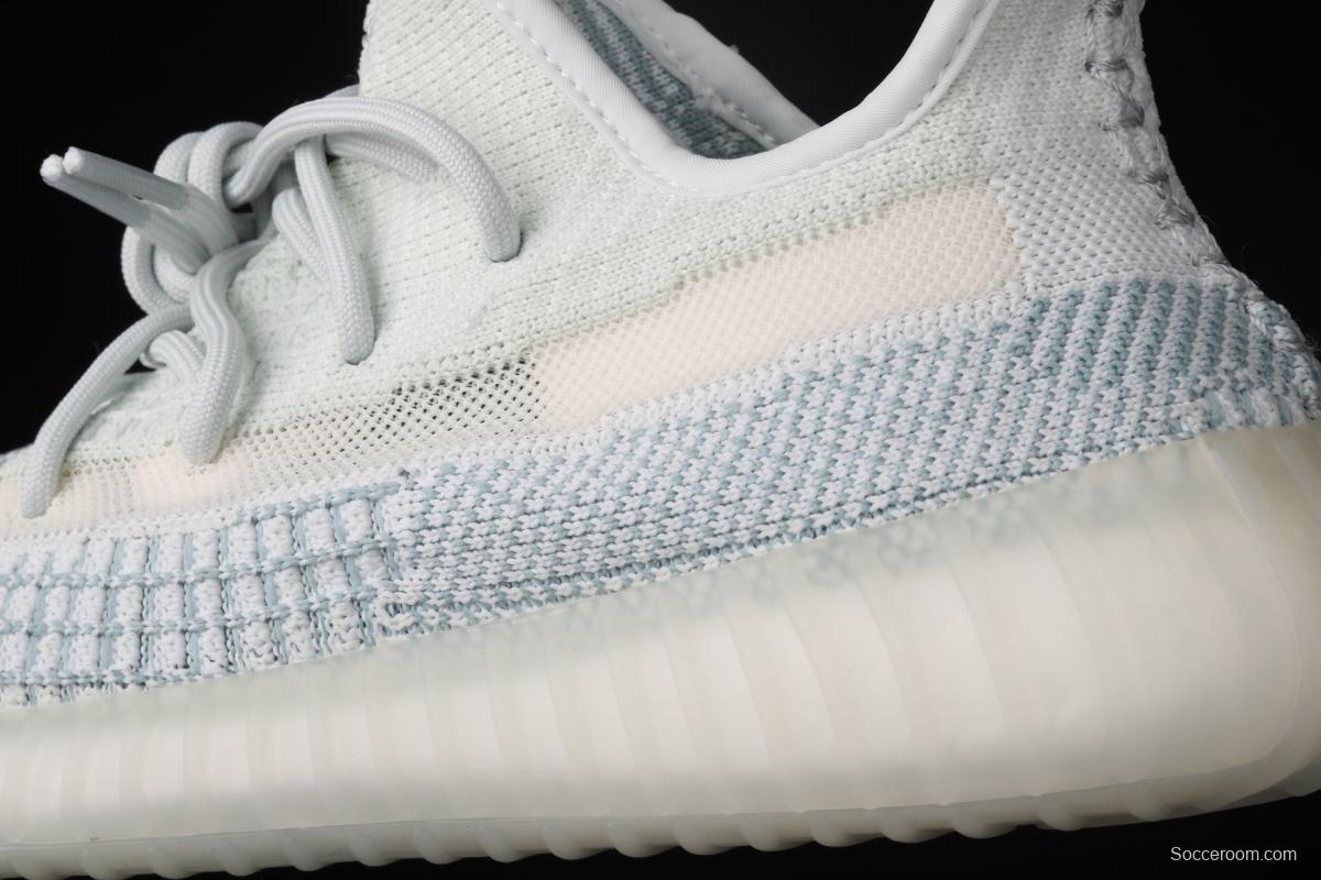 Adidas Yeezy 350 Boost V2 FW3043 Darth Coconut 350 second generation hollowed-out silk ice blue color matching