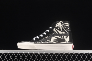 Vans Sk8-Hi 138Decon black and white printed high-top casual board shoes VN0A3MV136K