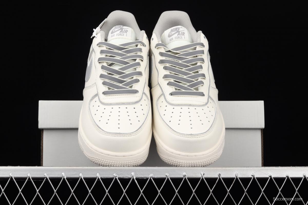 NIKE Air Force 1 Low rice white 3M reflective low top casual board shoes BQ8228-366