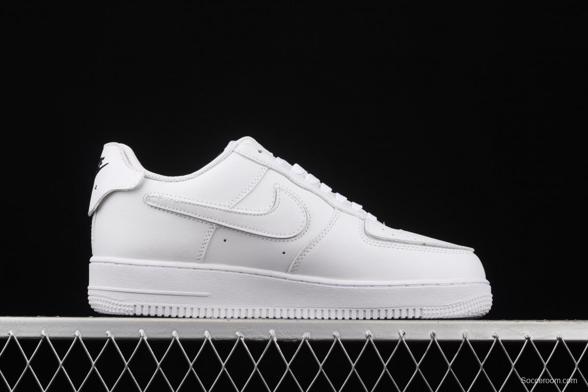 NIKE Air Force 1x 07 Low (GS) White removable Velcro low-top casual board shoes DB2812-100