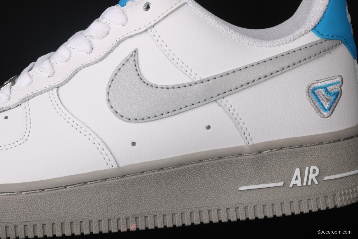 NIKE Air Force 1 Low NBA Flying Man Carter personal PE White Lake Blue 3M reflective low-top casual board shoes CK5433-200