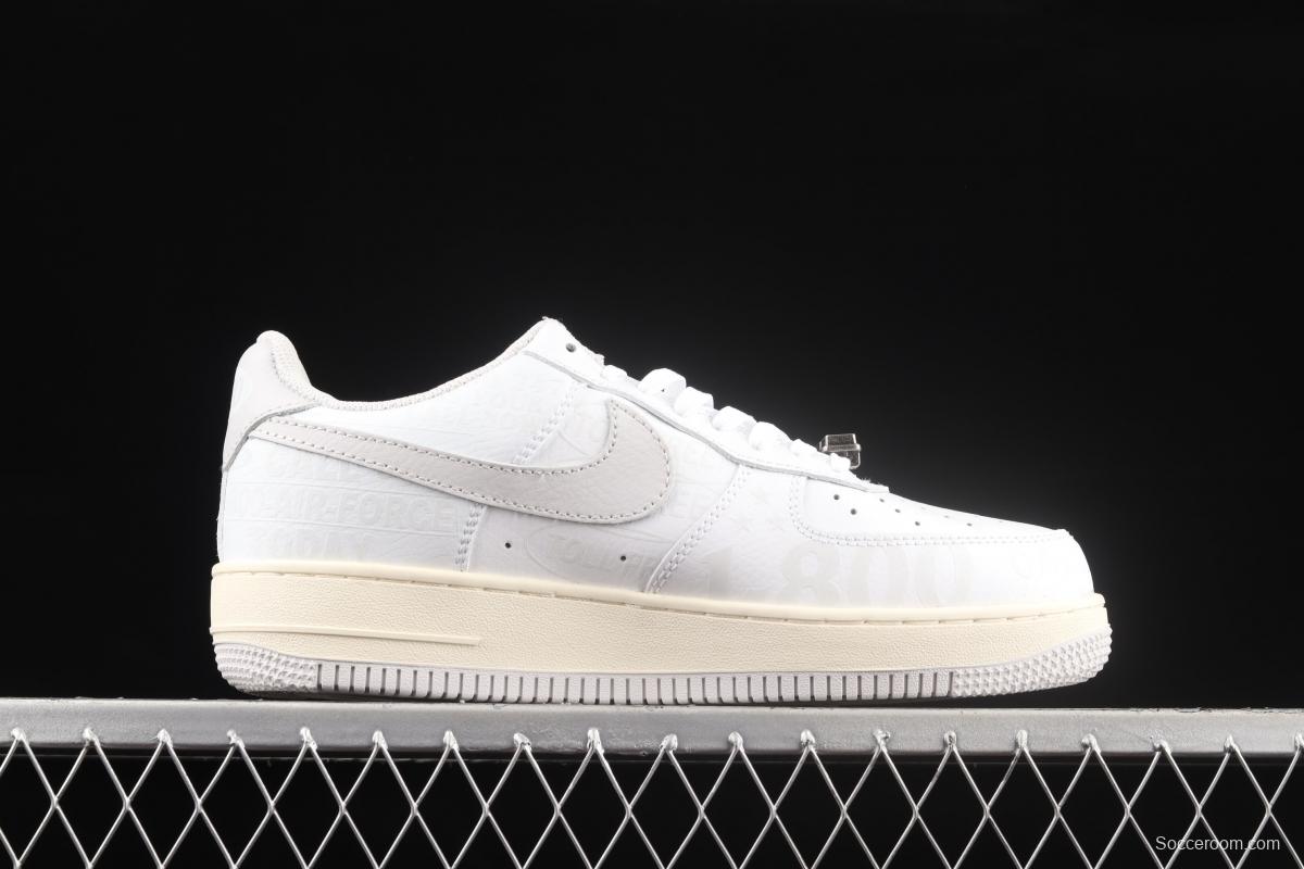 NIKE Air Force 11607 Premium Toll Free white gray low-top casual board shoes CJ1631-100