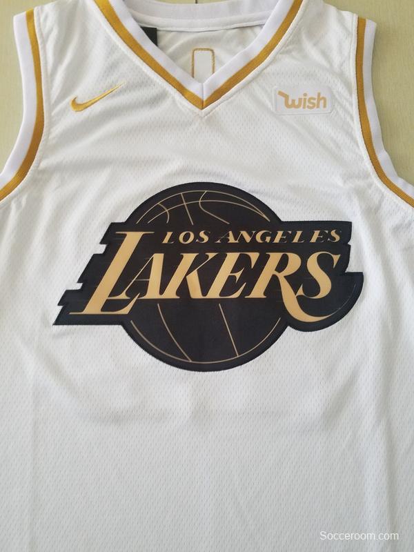 Kobe Bryant 24 White Golden Edition Jersey