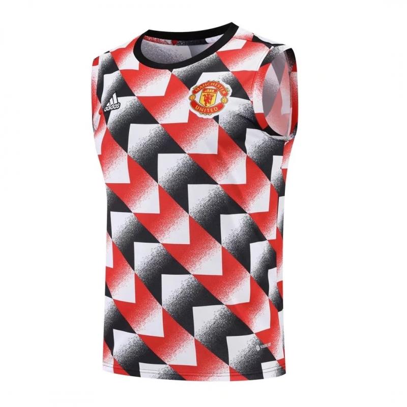 22/23 Manchester United Pre-Training Jersey Black+Red+White Vest