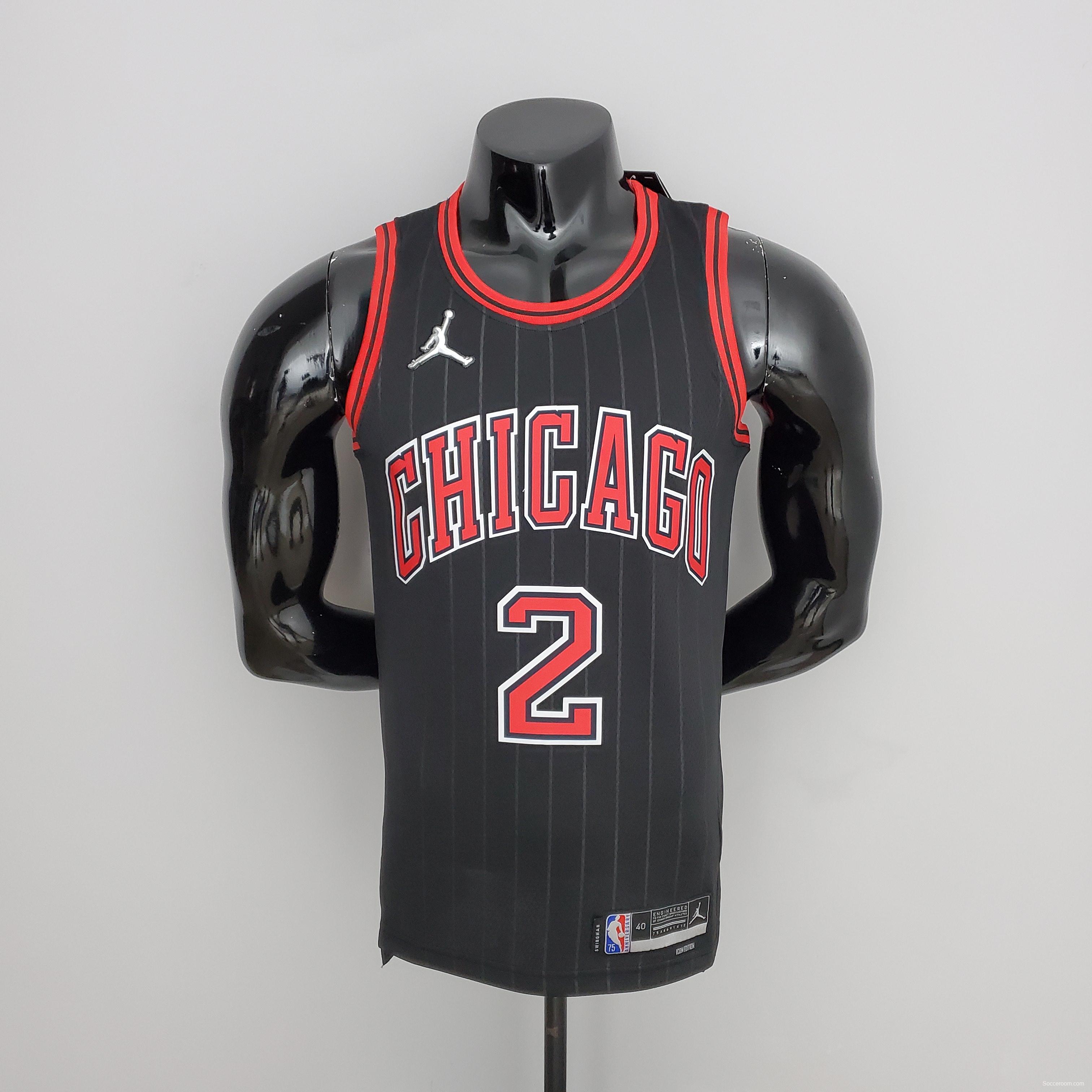 75th Anniversary Ball #2 Bulls Flyers Black NBA Jersey