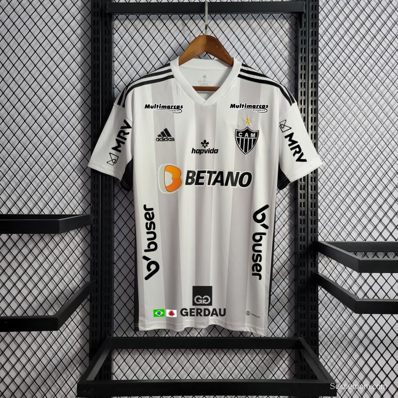 22/23 All Sponsors + Patch Atletico Mineiro Away Soccer Jersey