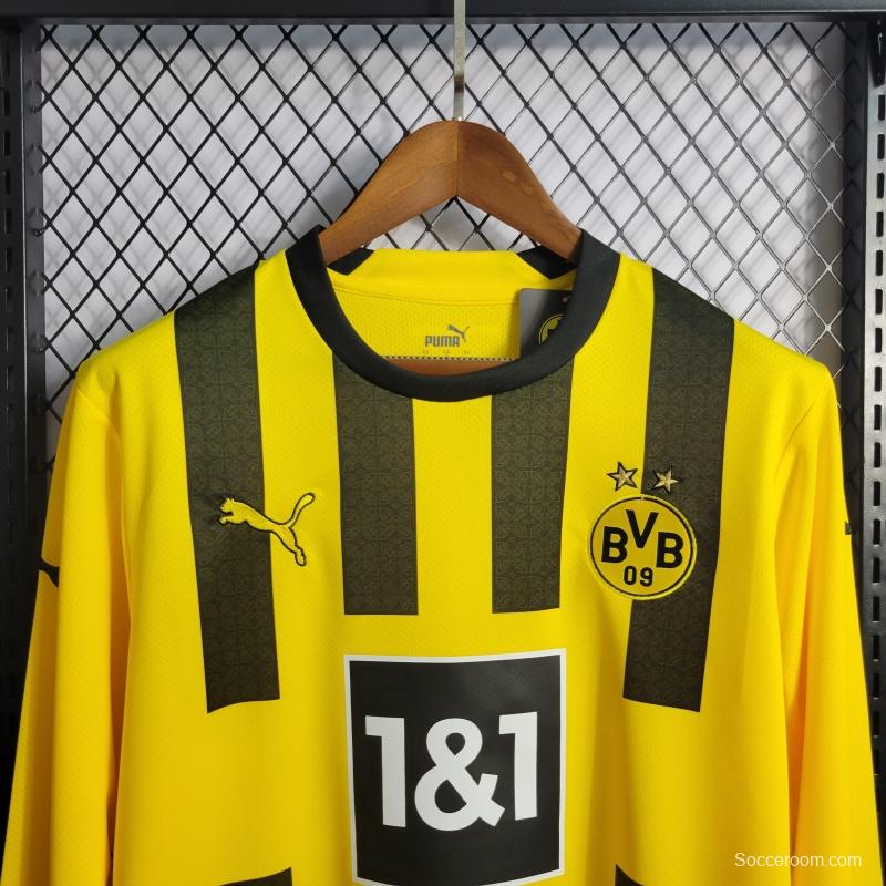 22/23 Long Sleeve Borussia Dortmund Home Soccer Jersey