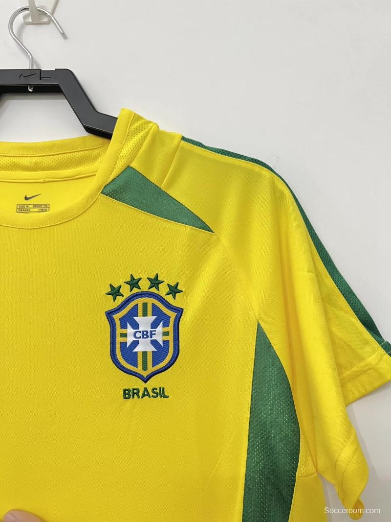Retro 2002 Brazil Home Soccer Jersey