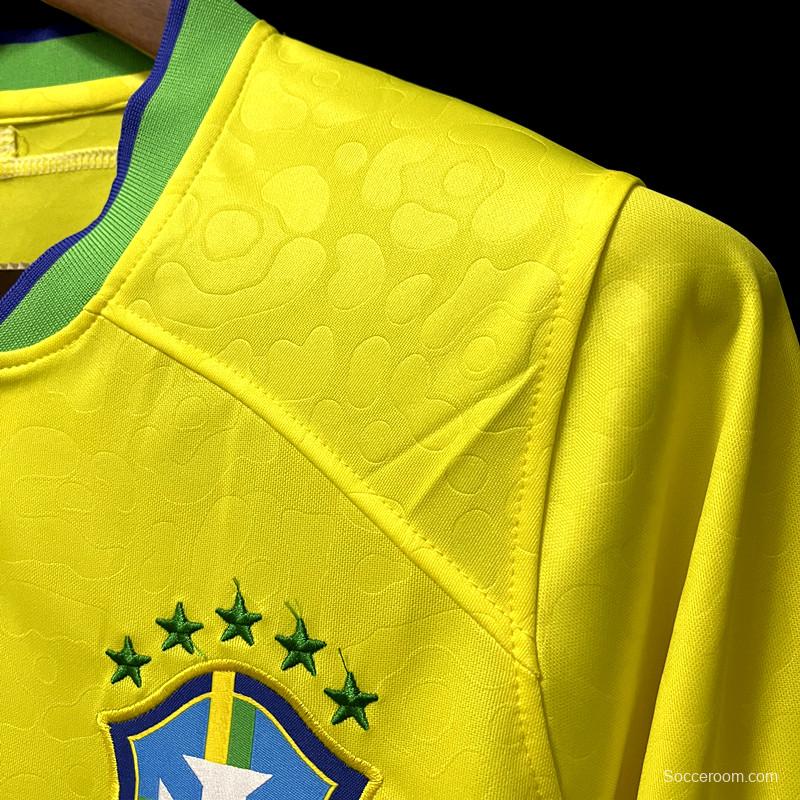 Long sleeve 2022 Brazil Home Jersey