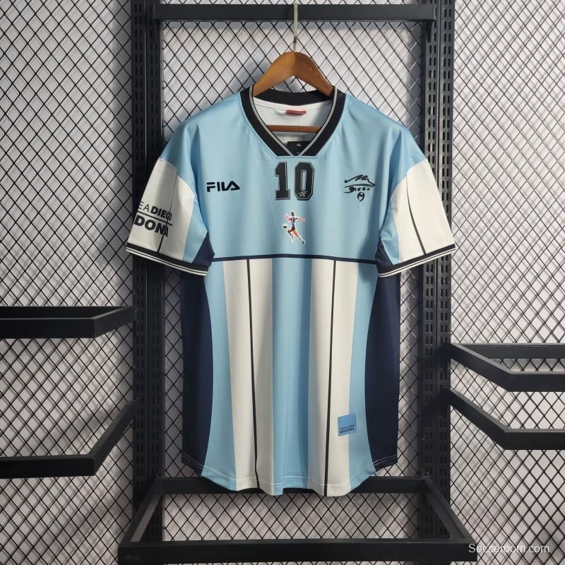 Retro 2001 Argentina MARADONA #10 Commemorative Edition Jersey