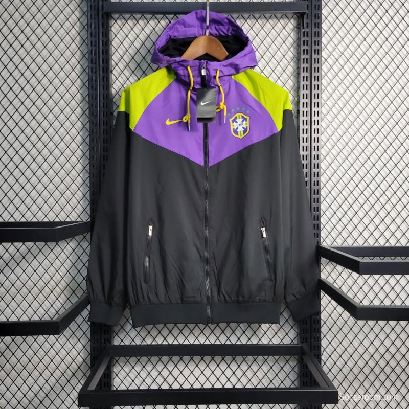 2022 Brazil Black Purple Windbreaker