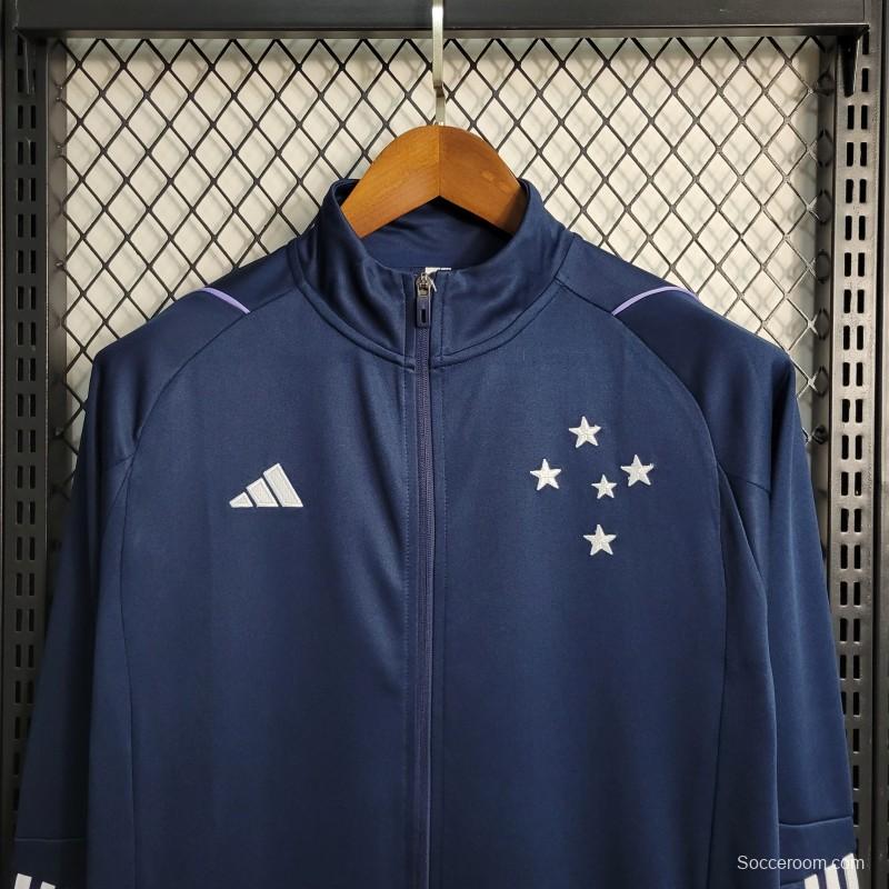 23-24 Cruzeiro Navy Full Zipper Training Jacket