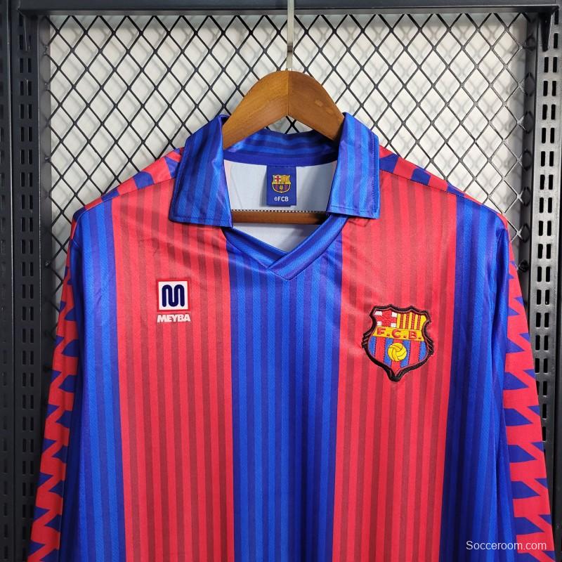 Retro 91/92 Barcelona Home Long Sleeve Jersey