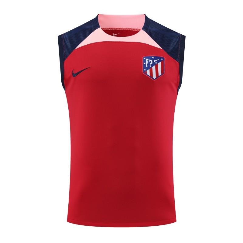 23-24 Atletico Madrid Red Black Vest Jersey+Shorts