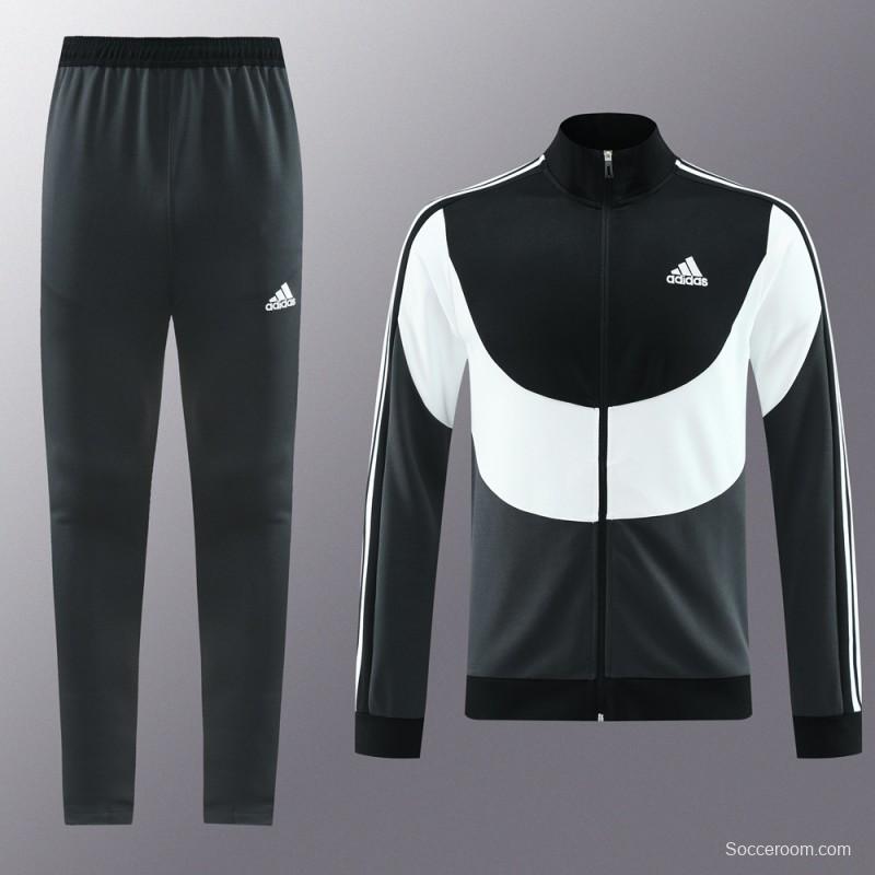 23/24 Adidas Black/White Full Zipper +Pants