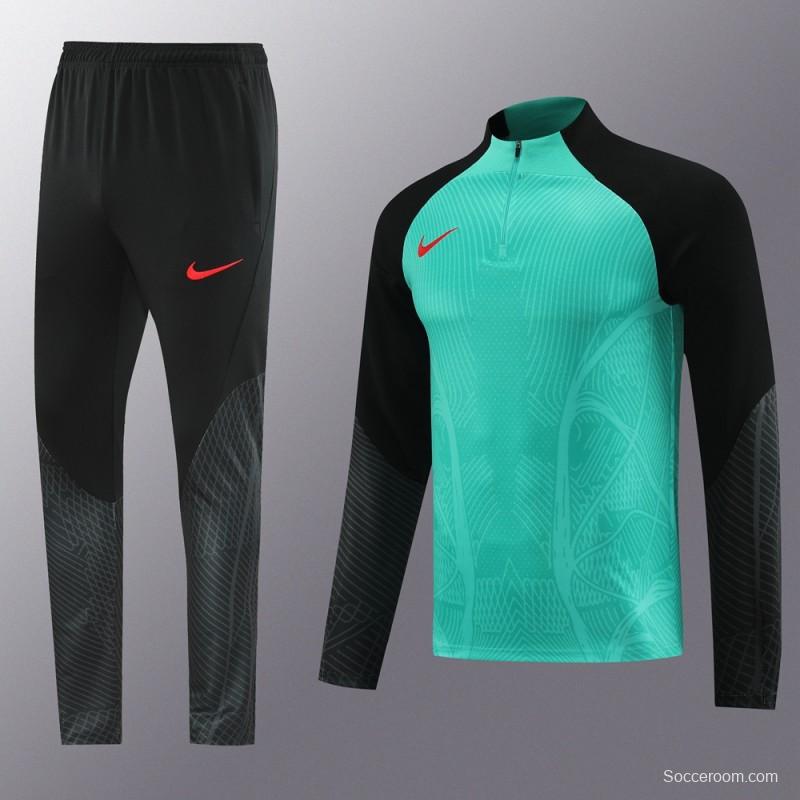 2024 Nike Green/Black Half Zipper Jacket+Pants