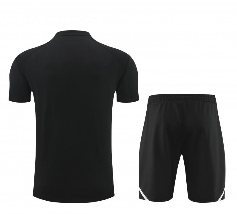 23/24 Adidas Black Cotton Short Sleeve Jersey+Shorts