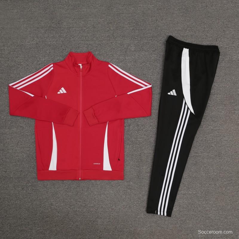 2024 Adidas Red/White Full Zipper Jacket+Pants