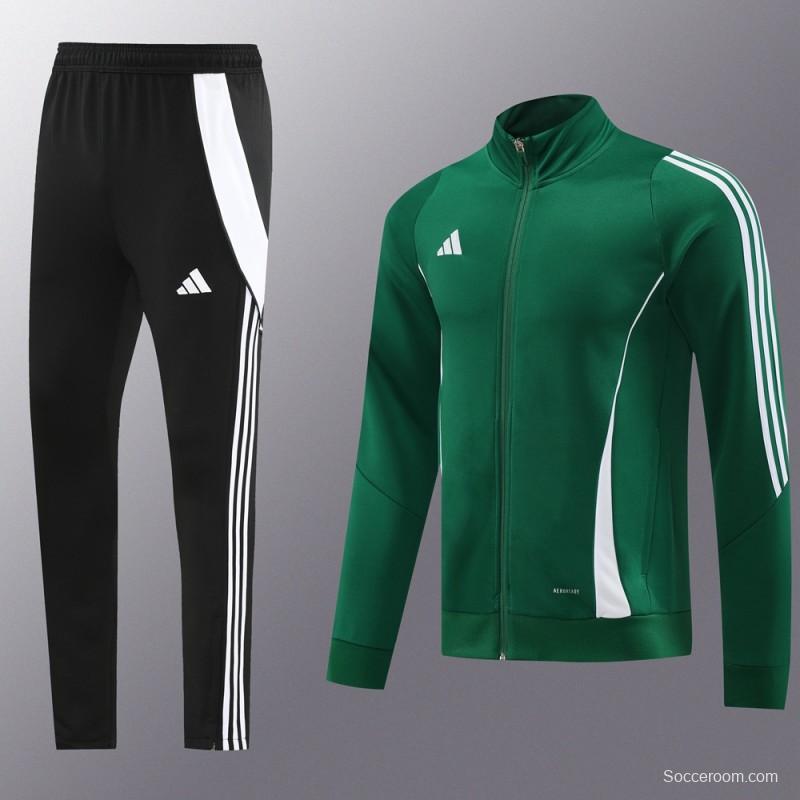 2024 Adidas Green/White Full Zipper Jacket+Pants