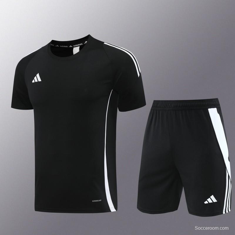 2024 Adidas Black Short Sleeve Jersey+Shorts