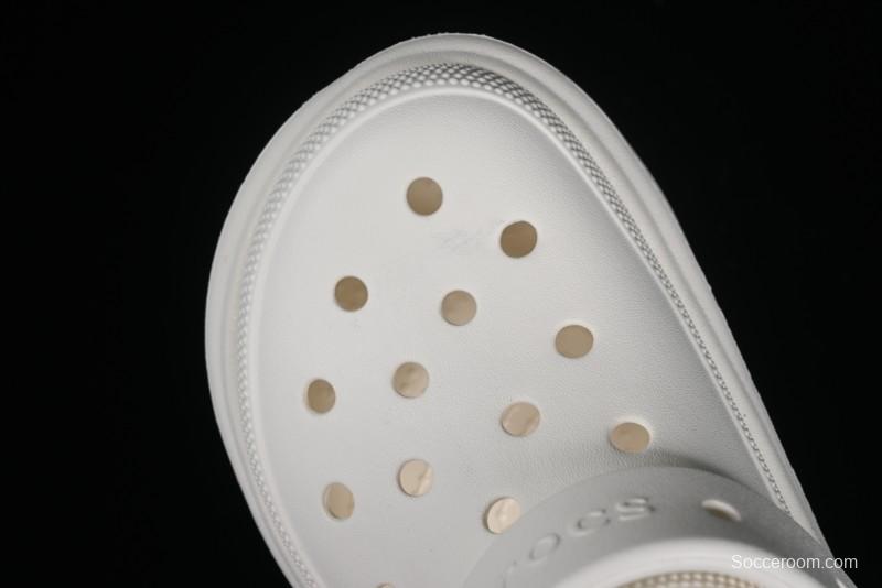 Crocs Classic Clog Retro Beach Sandals with Adjustable Heel Strap and Thick Sole - B.D4