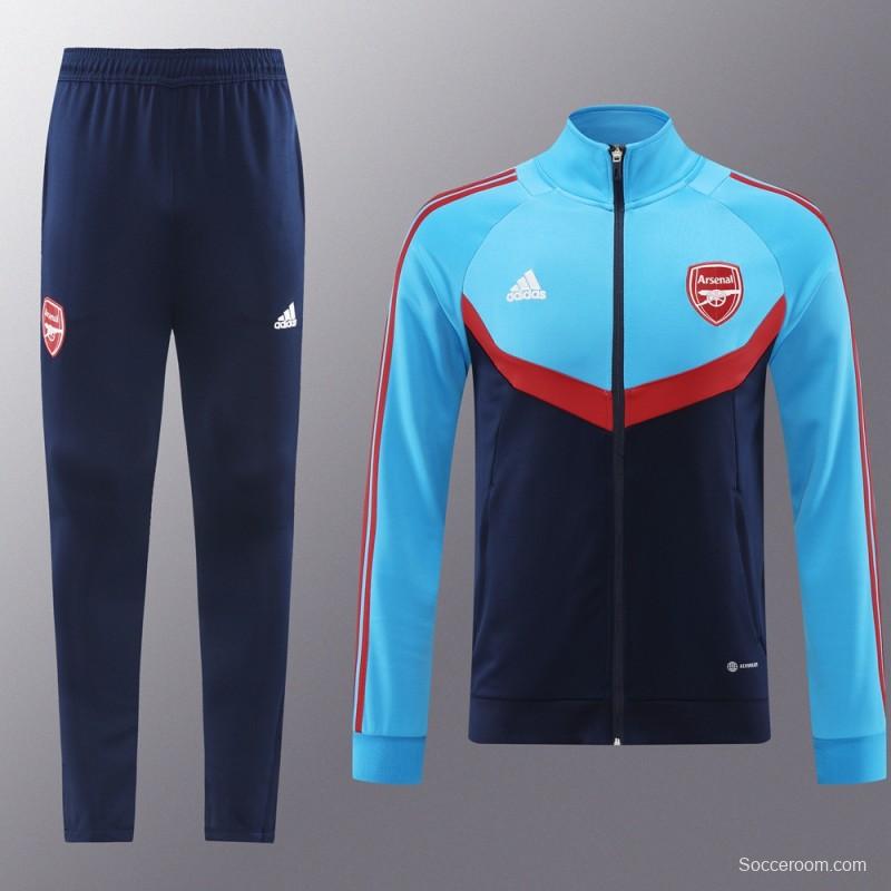 24/25 Arsenal Black/Blue Full Zipper Jacket +Long Pants