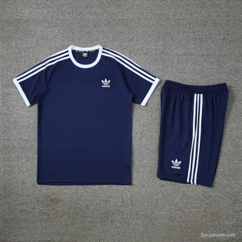 24/25 Adidas Original Navy Short Sleeve Jersey+Shorts