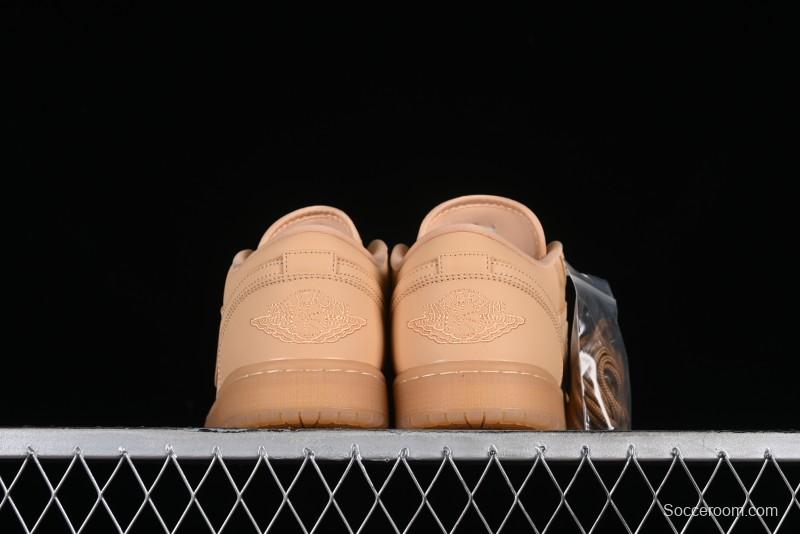 Nike Air Jordan 1 Low AJ1 Lifestyle Basketball Shoes in Warm Yellow with Gum Sole - FZ3972-294