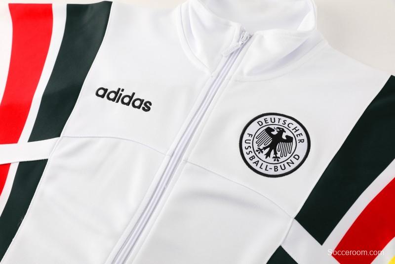 2024 Germany White Full Zipper Jacket +Long Pants