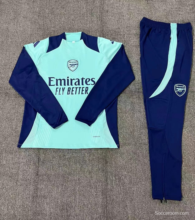 24/25 Kids Arsenal Blue/Navy Half Zipper Jacket+Long Pants