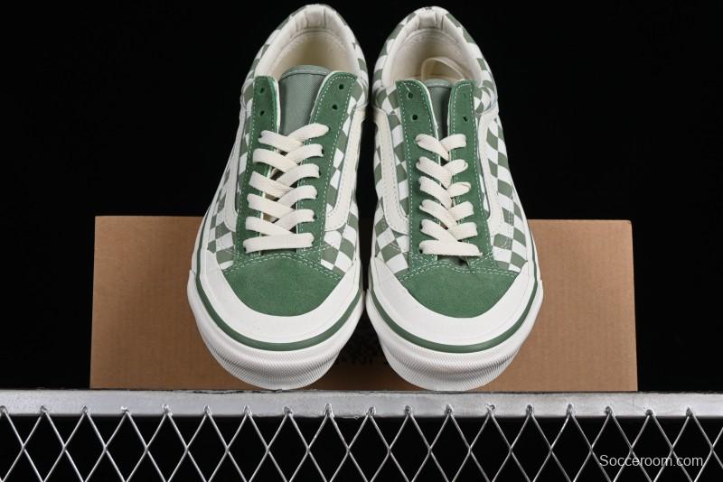 Vans Old Skool Reissue 136 Checkerboard Green Retro Canvas Shoes - VN000MT6V0N