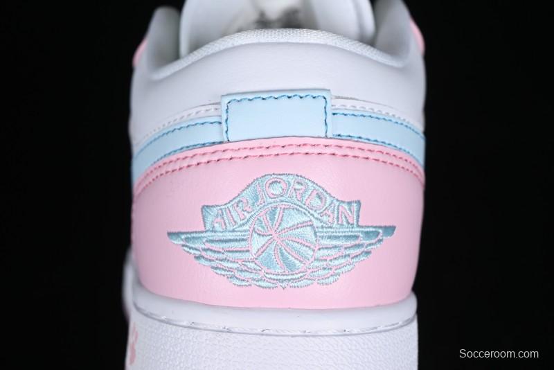 Nike Air Jordan 1 Low "White/Pink Foam/Glacier Blue" Casual Sneakers - HM3706-141