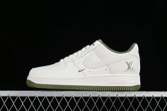 Nike Air Force 1 '07 Low LV Collaboration - Beige Green Double Swoosh Casual Sneakers - XZ6188-003