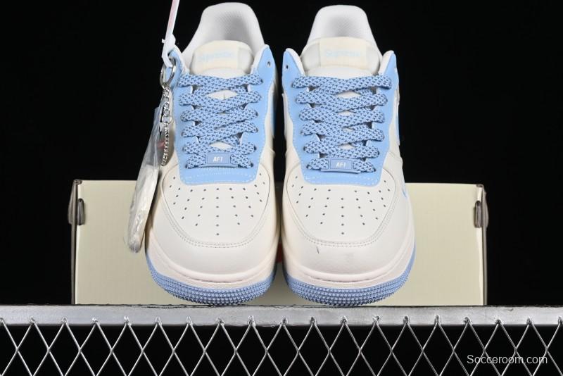 Nike Air Force 1 '07 Low Supreme Stone Island Collaboration - Sky Blue Casual Sneakers - BB9599-205