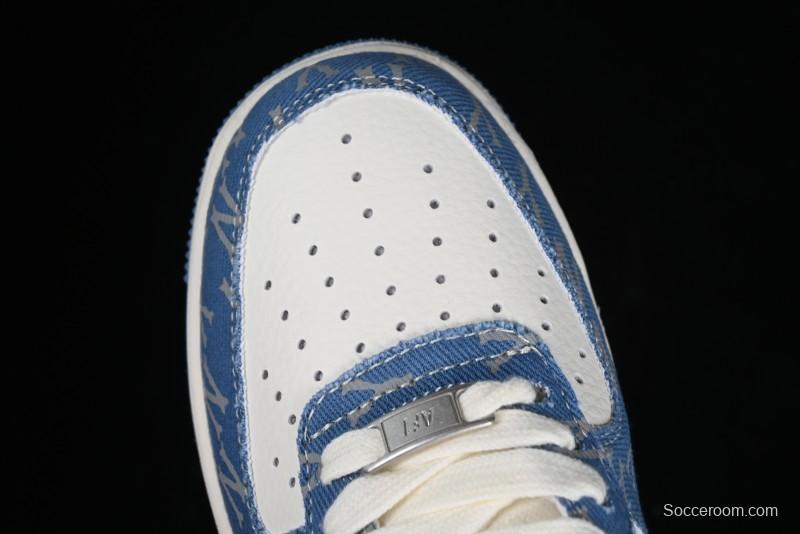 Nike Air Force 1 '07 Low LV Collaboration - Denim Double Swoosh Low-Top Casual Sneakers - HD1968-028