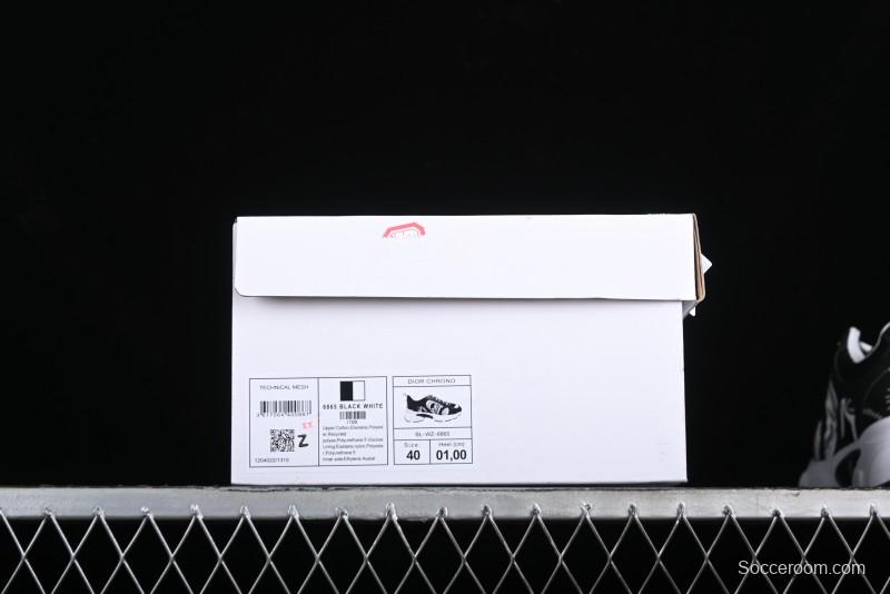 Dior Chrono Round Toe Lace-Up Lifestyle Casual Running Sneakers - 6865 BLACK WHITE