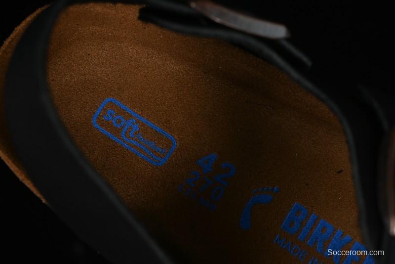 Birkenstock Birkenstock Sandals Series Black Leather with Soft Cushioning Cork Midsole - T.D4