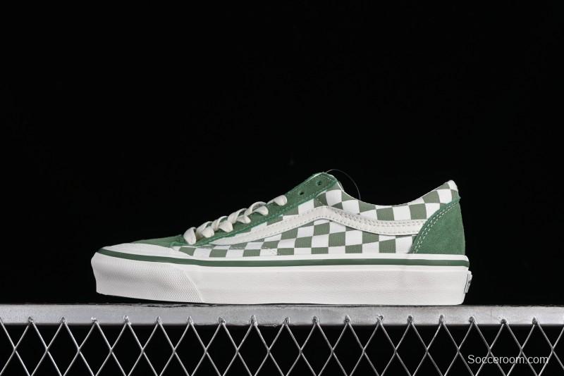 Vans Old Skool Reissue 136 Checkerboard Green Retro Canvas Shoes - VN000MT6V0N