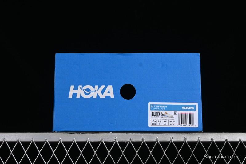 HOKA ONE ONE Clifton 9 Lightweight Knit Mesh Running Shoes with Enhanced Cushioning - 1127895 BVR