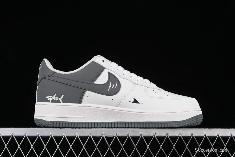Nike Air Force 1 '07 Low "SHARK" Casual Sneakers with Full-Length Air Cushion - DB3301-220