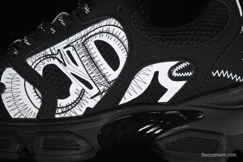 Dior Chrono Round Toe Lace-Up Lifestyle Casual Running Sneakers - 6865 BLACK WHITE