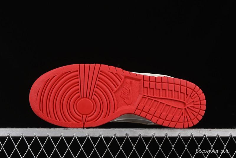 Nike SB Dunk Low Comme des Garcons Collaboration - Off-White Small Red Hook Anniversary High-End Custom Low-Top Casual Skate Shoes - KK1688-100