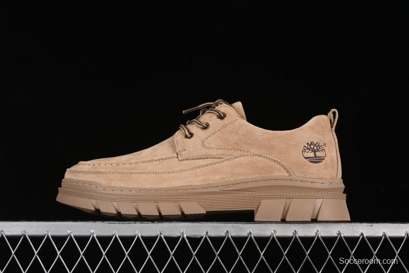 Timberland Low-Top Casual Shoes for Men - Italian Oil-Grained Leather with Anti-Slip Rubber Sole - TB73535SAND