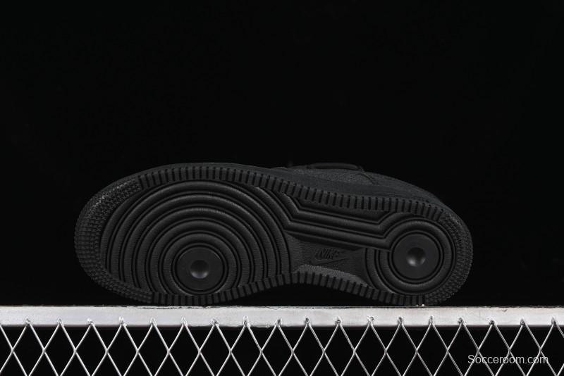 Nike Air Force 1 '07 Low Cleanfit High Street Retro Style All Black Star-Studded Diamond Accents Lace-Up Low-Top Casual Sneakers - ZH0316-030